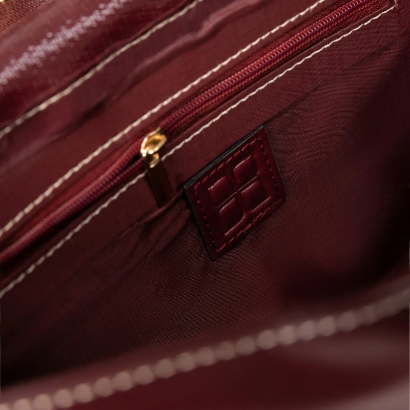 Maroon Handbag.